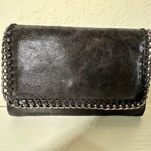 SALE!!!Black Vegan Leather Clutch/Crossbody Bag in EUC